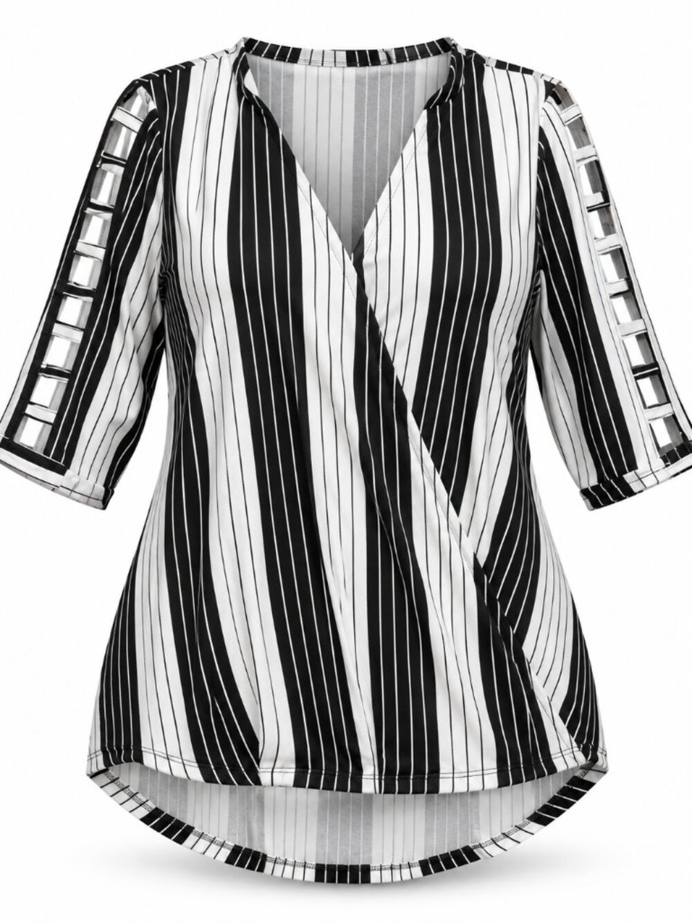 Robert Louis Striped Cold Shoulder Blouse NWT M